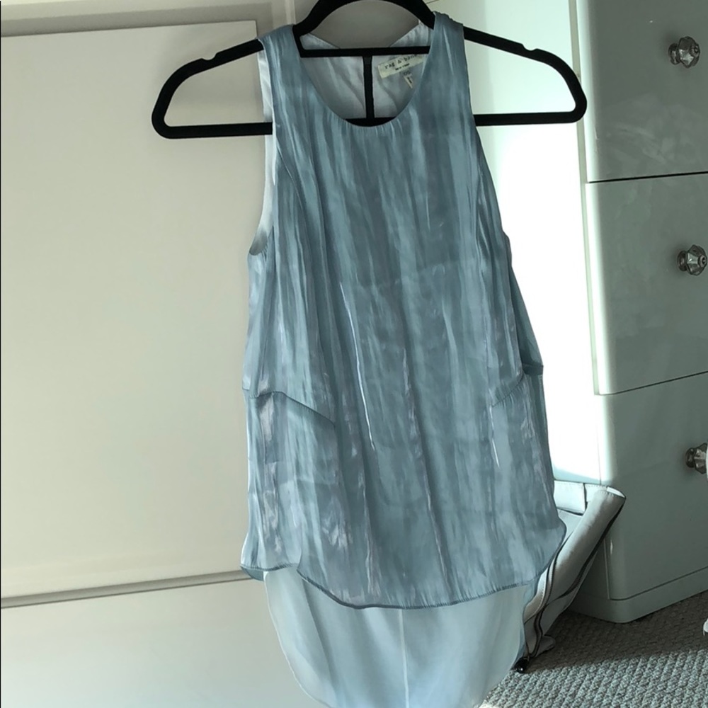 Rag & Bone blue silk top